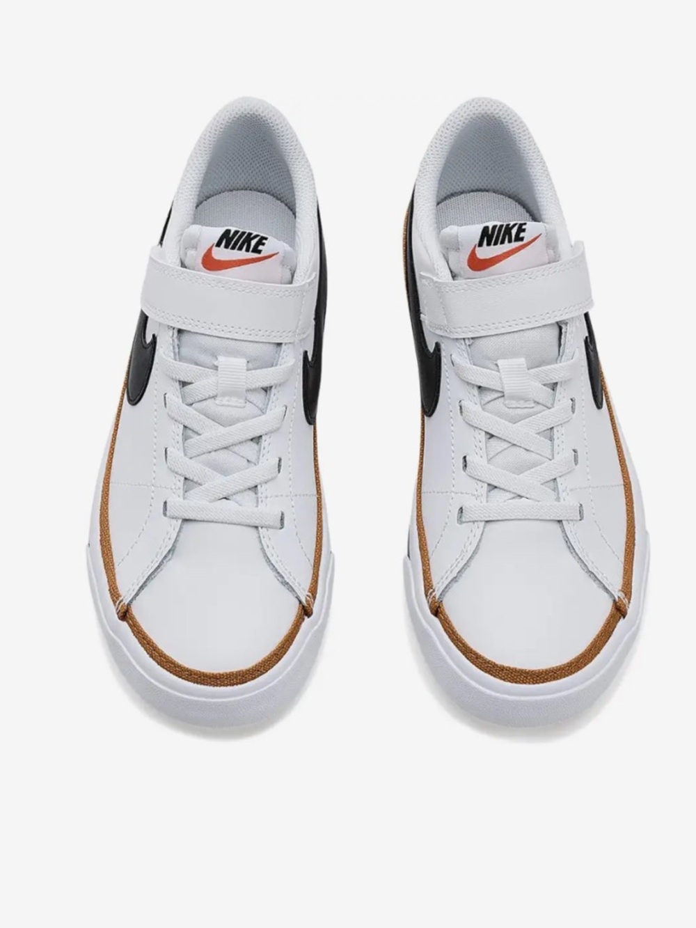 Nike Kids' Court Legacy (Little Kid) white, Black and Brown Sneaker Size 2